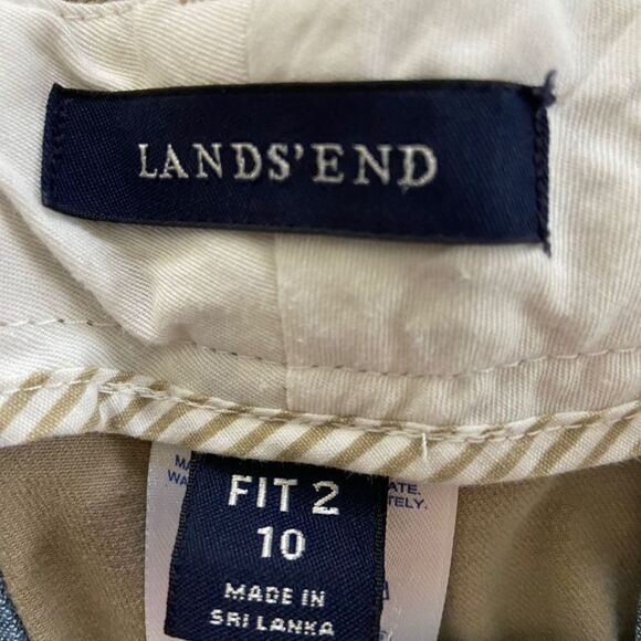 Lands' End Tan Midrise Chino Cropped Capris Women's Size 10​​ - Picture 3 of 10